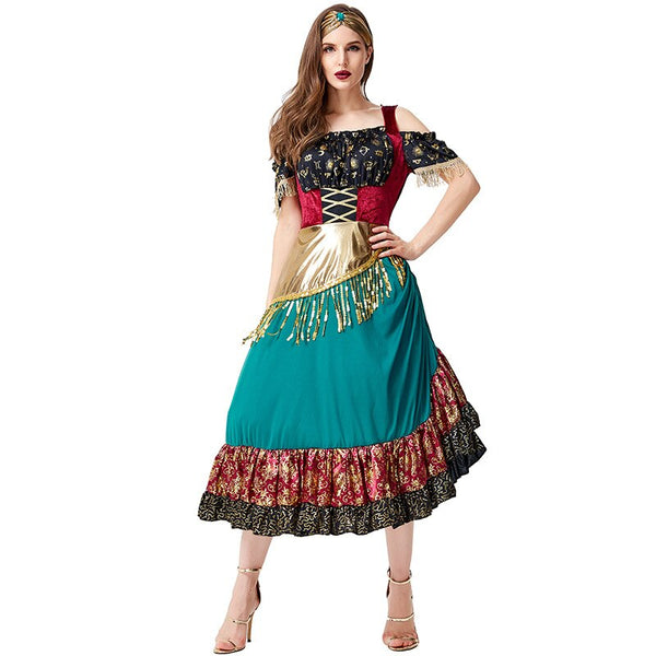 Halloween Gypsy Girl Costume 2023 Women STARLIGHT GYPSY Dance Party Dancing Dress Flamenco Clothing Cosplay Fancy Dress