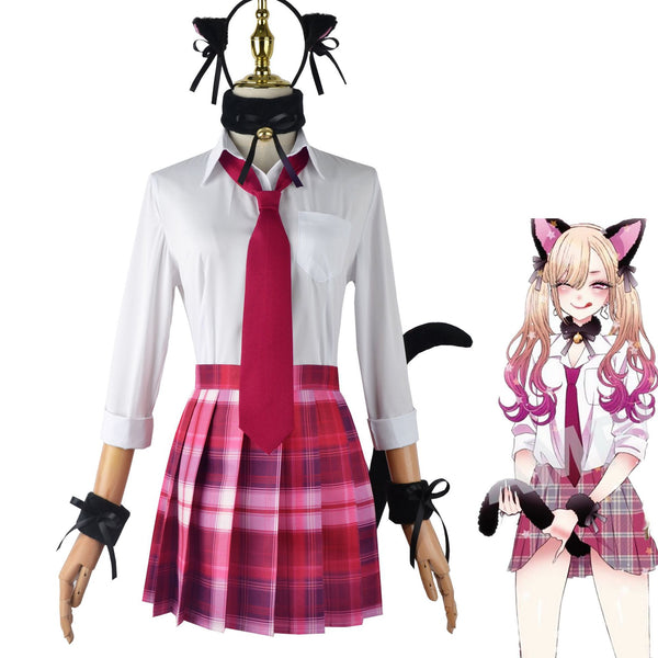 My Dress Up Anime Darling Cosplay Kitagawa Marin Nekomusume Cosplay Costume School Uniform JK Skirt Cat Girl Cute Halloween Suit