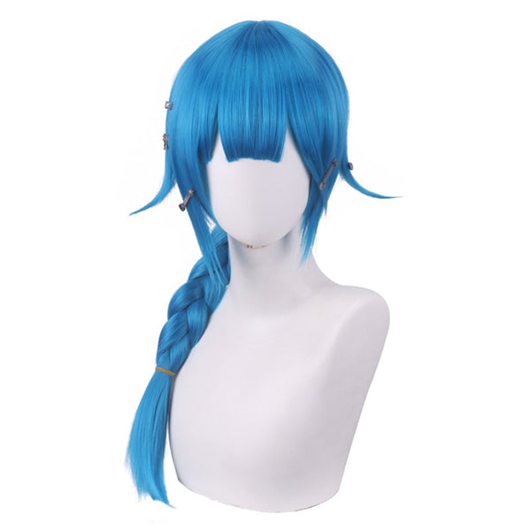 Arcane Jinx Blue Braid Wig Short Cosplay Costume Heat Resistant Synthetic Hair Jinx Juvenile Women Party Wigs