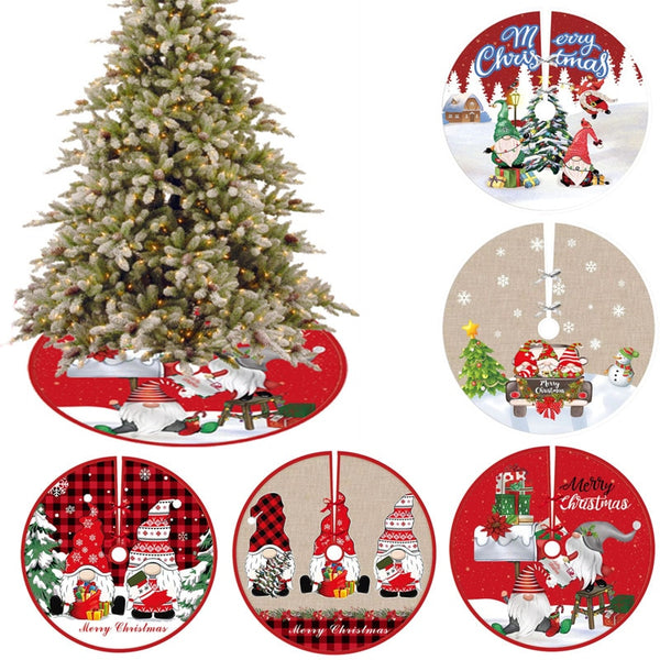 Christmas Tree Skirt Ornament Christmas Tree Decorations for Home 2022 Xmas Tree Bottom Fabric Skirt Navidad New Year 2023 Noel