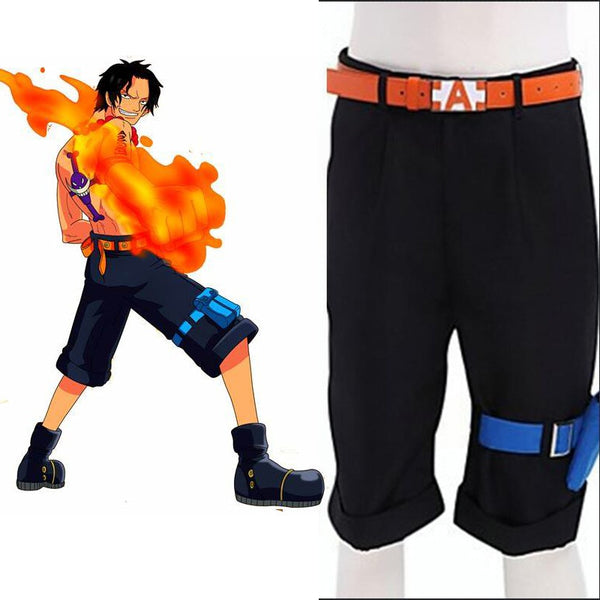 One Anime Piece Portgas D Ace Clothes Belted in Summer Clothes for Halloween Shorts Cosplay Costume