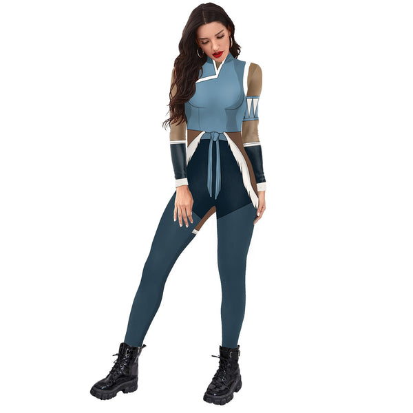 Avatar The Last Airbender Halloween Cosplay Costume Zentai Women Bodysuit 3D Printed Clothes Catsuit Festival Party Garment Jumpsuit Anime Suits