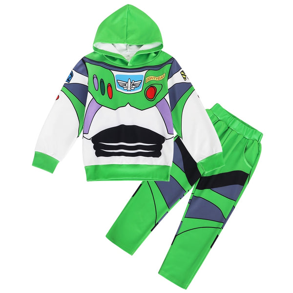 Boys Dress Up Buzz Costumes Lightyear Costume Hooded Pullover/Trousers For Kids Halloween Christmas Outfit
