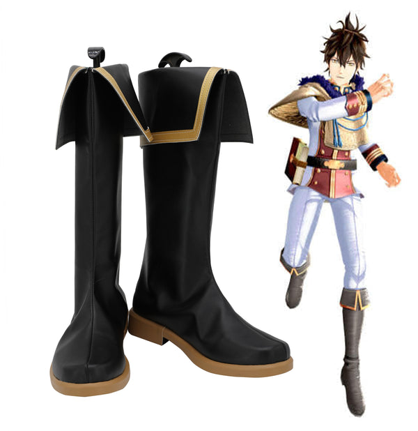 Black cos Clover Yuno Boots Anime Cosplay Shoes