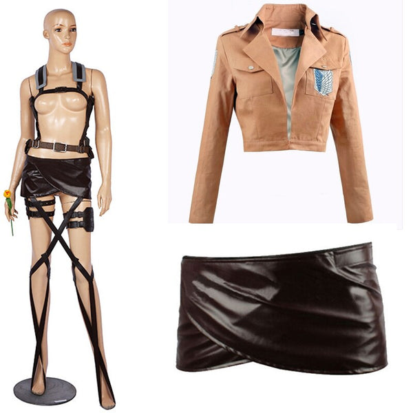 Levi Cosplay Attack and On Titan Costume Shingeki and no Kyojin Rivuai Jacket Pant All in One for Party Full Sets