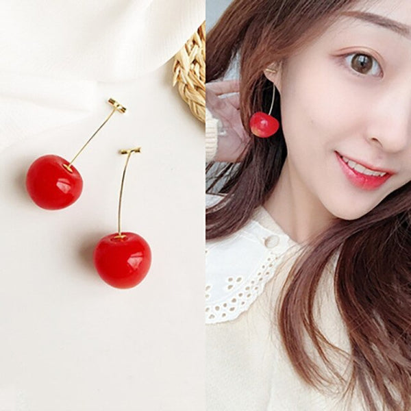 Anime JOJOs cos Bizarrere Adventurere Cosplay Accessories Kakyoinin Noriakiki Cosplay Eardrop Cherry Stud Earrings Metal Jewelry