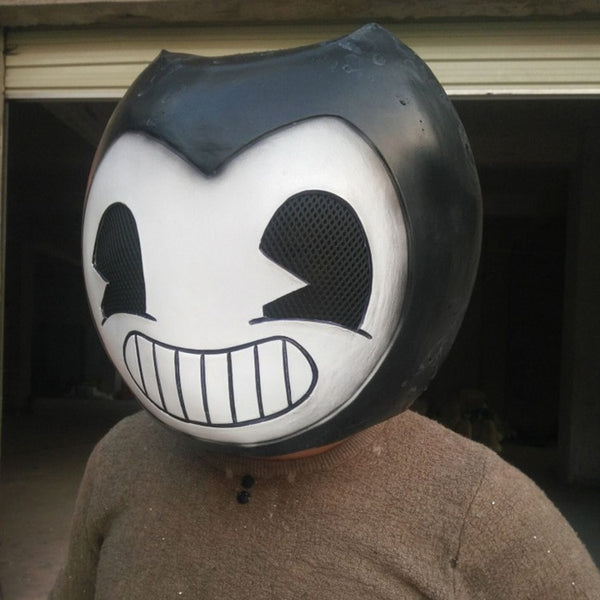 Latex Bundi Mask Halloween Cosplay Mask Bar Dance Party Plays Game Bandi with Ink Machine Headgear Mask