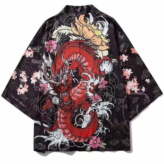 Male Print Kimono Cardigan Cardigan Shirt Blouse Yukata Men Haori Obi Clothes Samurai Clothing Japanese Kimono For Men