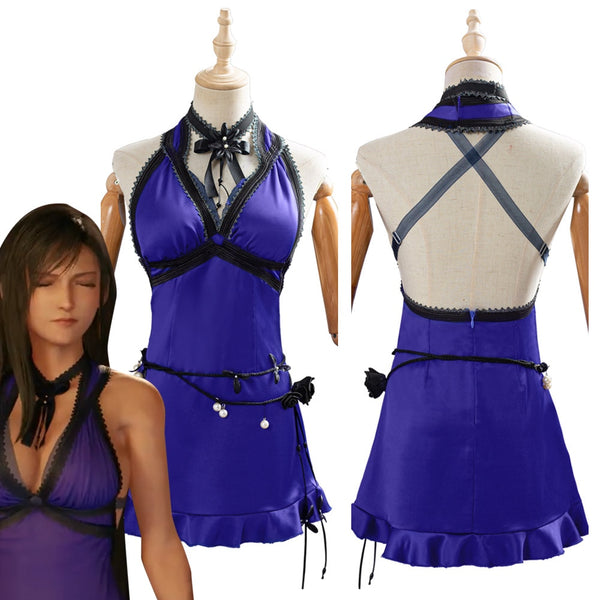 Game Final VII Remake Tifa Lockhart Cosplay Costume Dress Women Girls Halloween Carnival Outfit