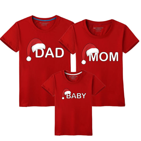 Weihnachten Papa Mama Baby T-Shirt Kleidung für Familie Passende Outfits Kleidung Mutter Tochter Vater Sohn Look Mommy and Me Shirt