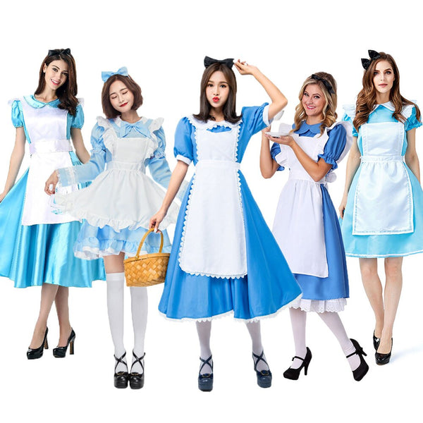 Umorden Wonderland Alice Costume Maid Lolita Cosplay Kleid für Damen