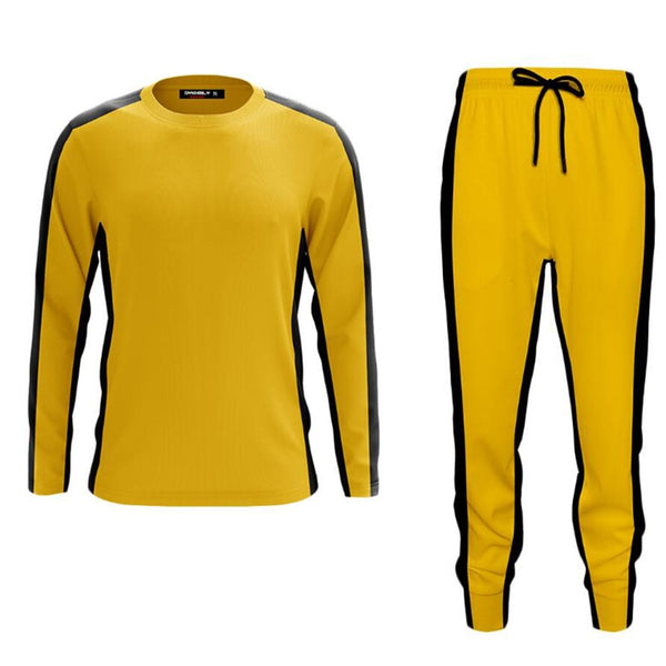Bruces adults lees Li T-shirt pants yellow wushu uniforms kung fu set wu shu chinese cosplay costume clothes for men martial arts sets