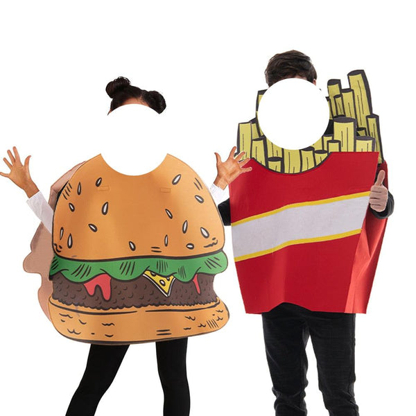 Reneechoho Adult Cheeseburgerer And Frenches Frieses Costume Women Burgers Cosplay Funny Couples Food Costume Thanksgiving Day