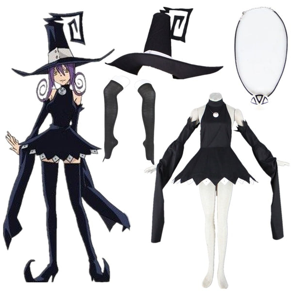 Anime Soul and Eater Blair Cosplay Black dress cosplay Costume Halloween