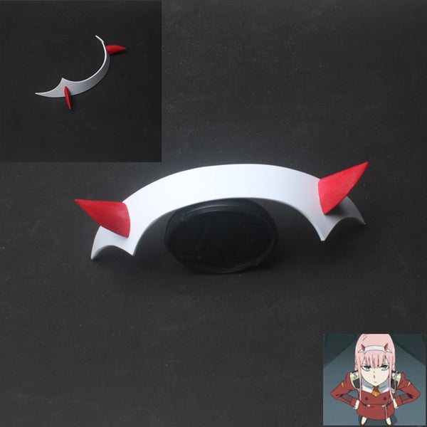 DARLING oh in the FRANXXnxx Zero Two Cosplay Prop PVC Horn Headband Hairband Handmade Headwear Keychain