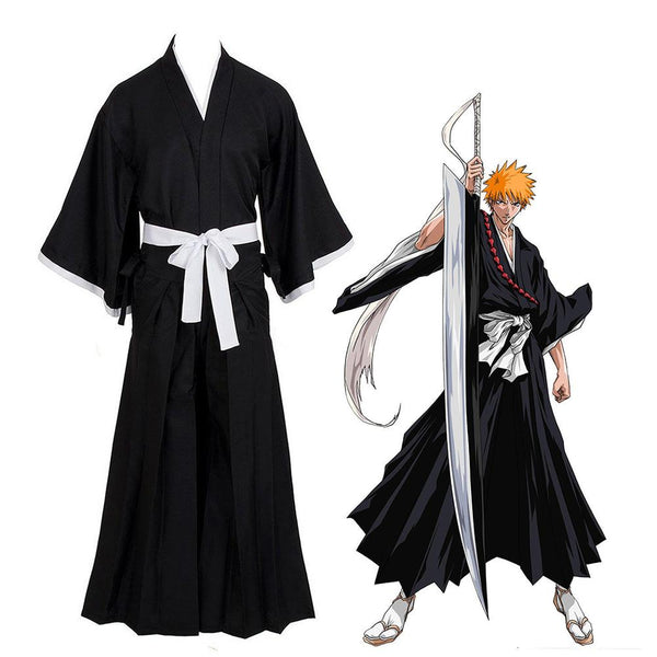 Bleaches Kurosaki/Ichigo Robe Cloak Coat Japanese Anime Cosplay Halloween Costume