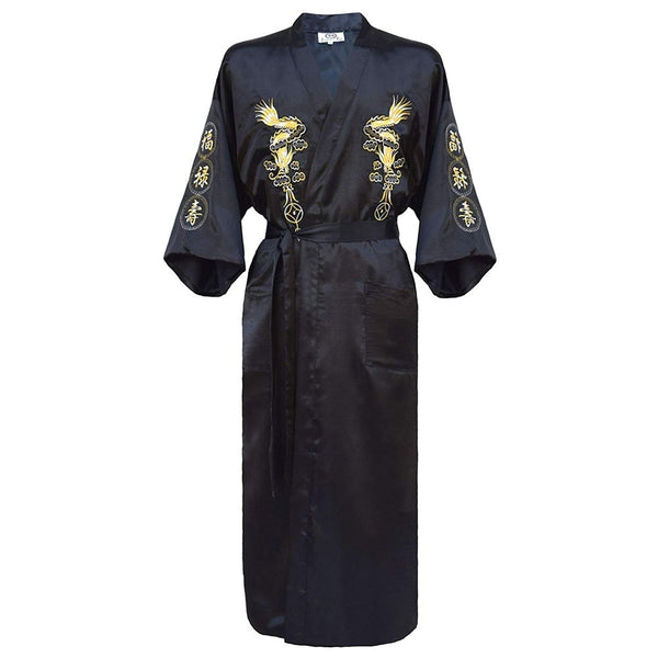 Kimono Bathrobe Gown Home Clothing PLUS SIZE 3XL Chinese men Embroidery Dragon Robe Traditional Male Sleepwear Loose Nightwear