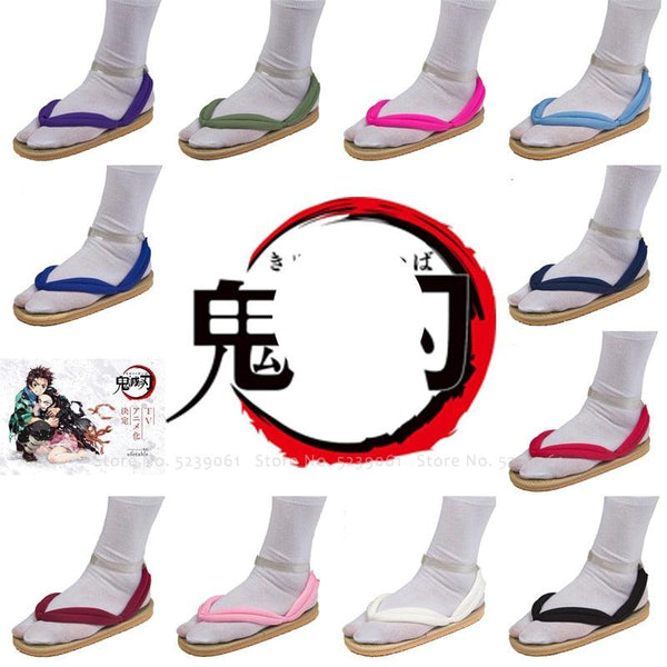 Adult Kids Demons COS Slayers Kimetsusu Yaibaba Anime Cosplay Shoes Kamadoes Tanjirouou Nezukoko Sandal Flip Flop