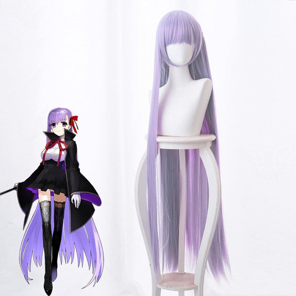FGOs Fates Kirishimama BB a light blue purple horse style pony tail long straight hair cosplay wig