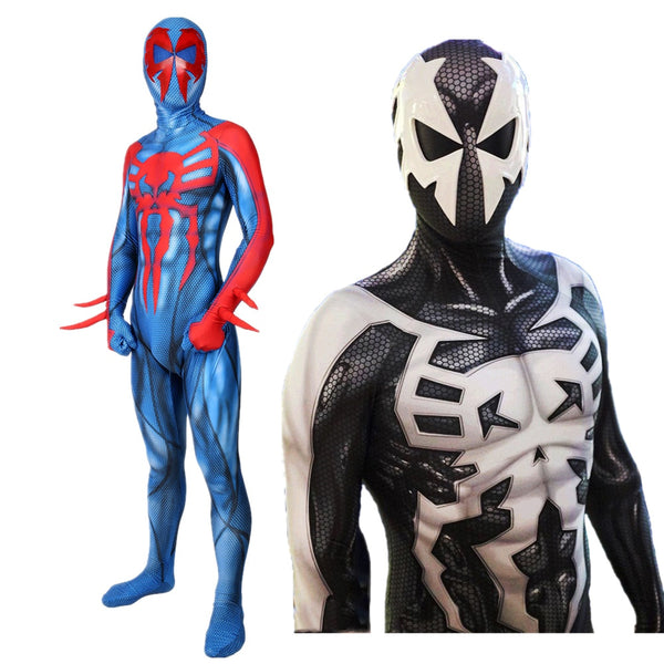 2099cosplay Costume for Adult men kids Zentai suit  With Mask Superhero Bodysuit blue Suit Jumpsuits
