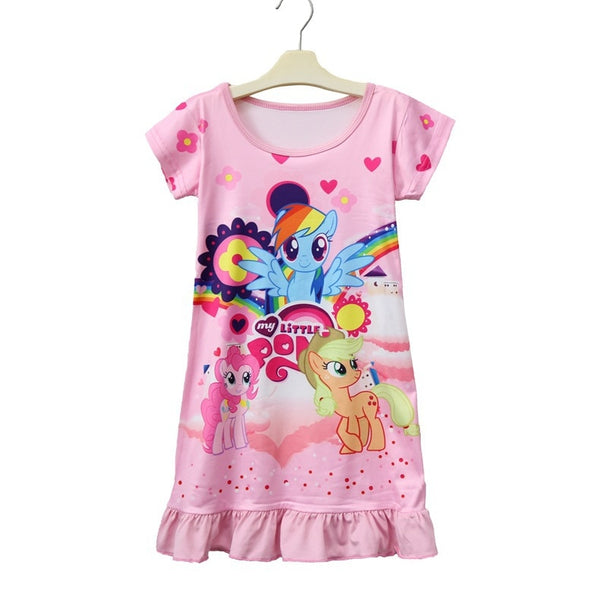 Neuer Sommer Meine kleinen Mädchen Kleid Nachtwäsche Geburtstagsfeier Kleid Halloween Weihnachten Kind Mädchen Cosplay Kostüm Kinder Pony Pyjamas