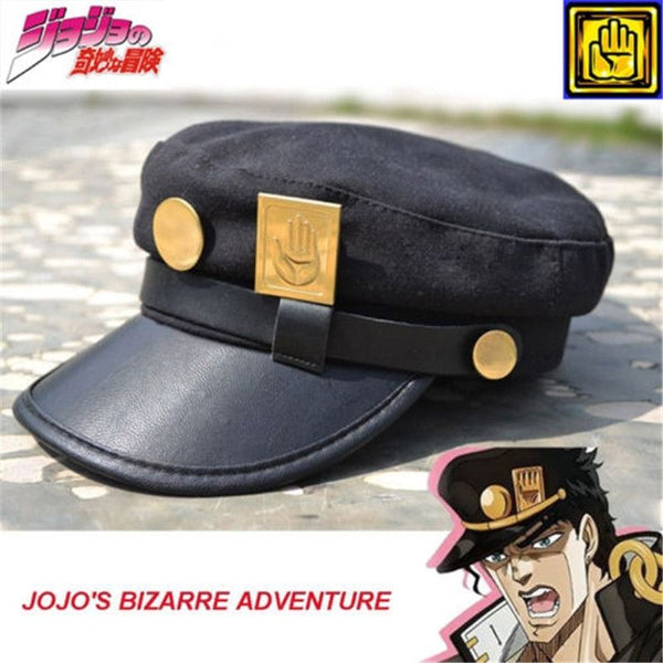 Anime JoJo s Bizarre Adventure Cosplay Hat Jotaro K Kujo Joseph Caps Army Military jojos Hats Caps Badges Animation Around Props