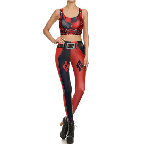 Star a Superhero Cosplay Costume For Women Captain Woman Croped Tops Leggings Sets