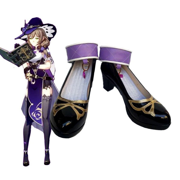 Spiel Genshin Impact Lisa Cosplay Schuhe PU Lederschuhe Nach Maß Halloween Karneval Stiefel Cosplay Requisiten