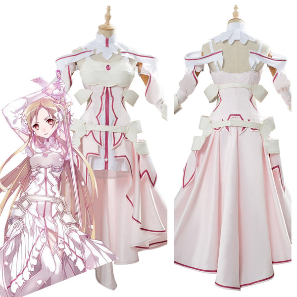 Anime SAO Sword Art Game Online Yuuki Asuna Cosplay Costume Dress Alicization Suit Halloween Carnival Costumes