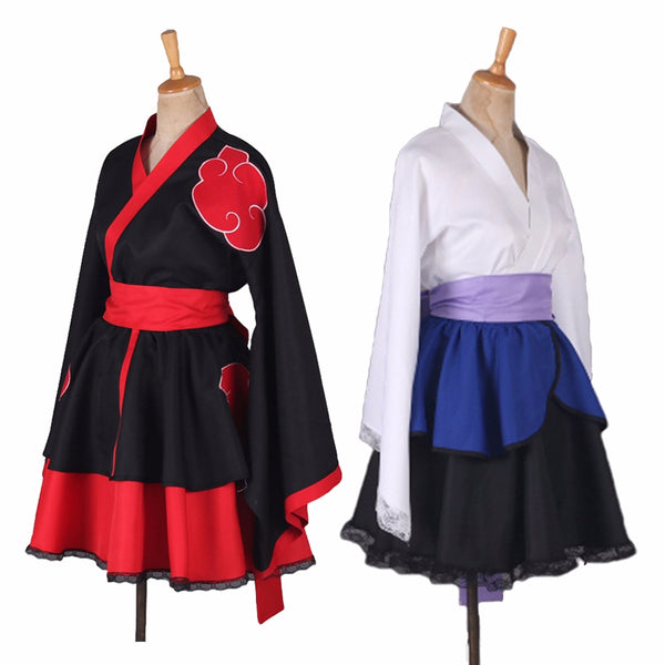 6 Styles Anime Lolita Dress Women Cosplay Costume Akatsuki Kimono Maid Dress Uchiha Sasuke Lolita Clothes Suit