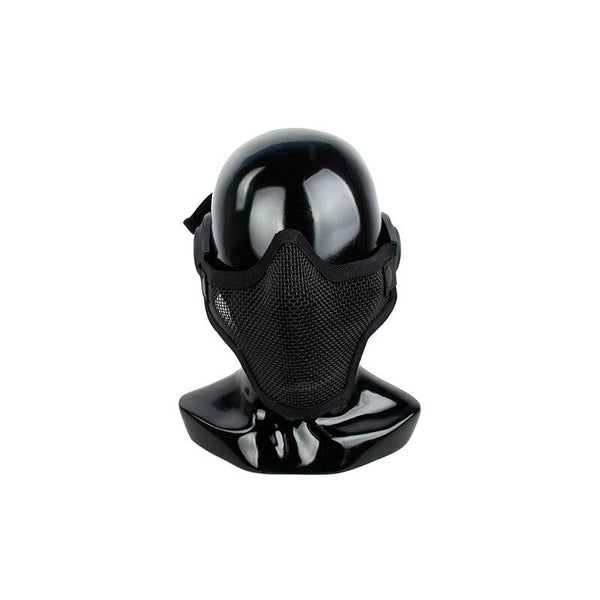 CSs Seal a Team Soldier Meshsh with Ear Cover Half face Camouflage Wire Mask CSs Game Cosplay Helmet Accessory