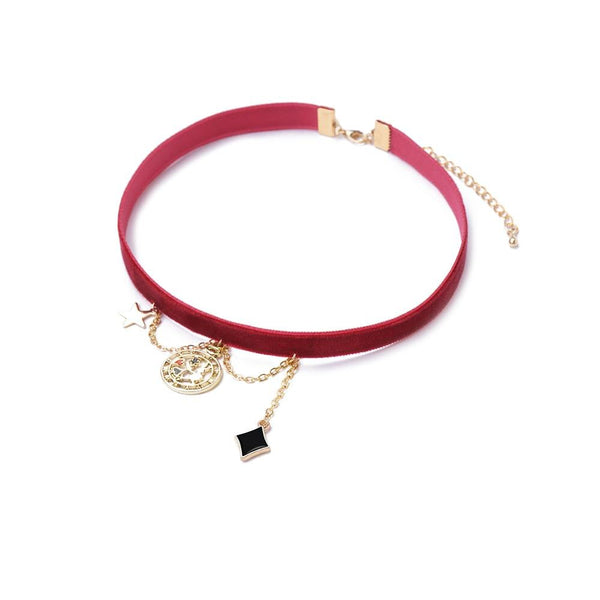 Alice in a Wonderlands Red Choker Necklace Masquerade Cocktail Cosplay Accessory