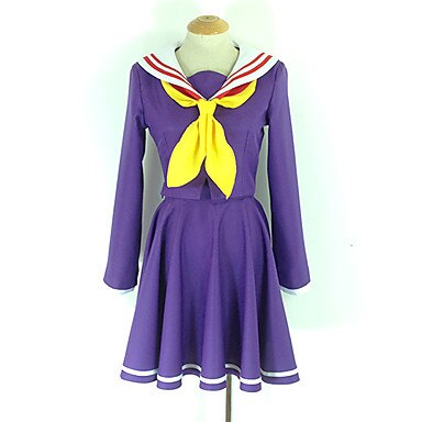 No Game No Life NGNL Shiro Japanese School Girl Uniform Cosplay Costume