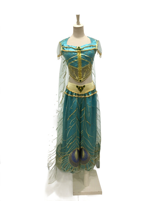 Movie Aladdin Jasmine Princess Cosplay Costume Blue