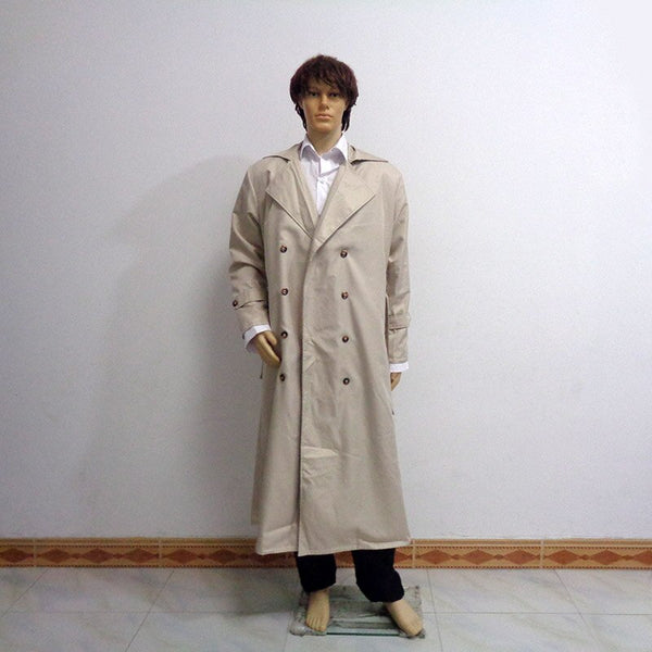 Supernaturalal Hunter Angel Emmanuelel Cas/Castiel Twill Trench Coat Cosplay Costume Customize Any Size