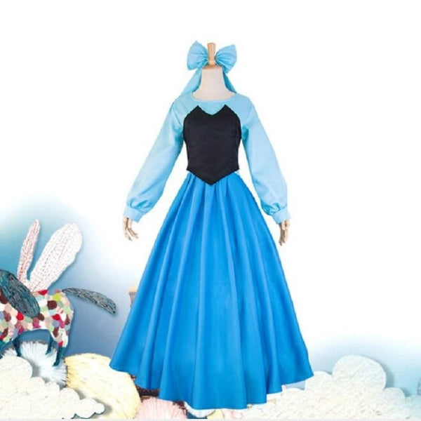 Die kleine Meerjungfrau Ariel Blue Princess Cosplay Kostümkleid