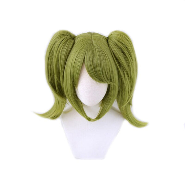 Danganronpapa Monakaka Green Short Ponytails Wig Cosplay Costume Danganan Ronpapa Heat Resistant Synthetic Hair Monacaca Towawa Women Wigs