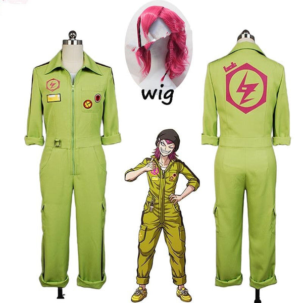 Super DanganRonpapa Cosplay Kazuichihi Costume Soudada Full Set Uniform Jumpsuit With wigs Outfit Halloween Costume vest wig