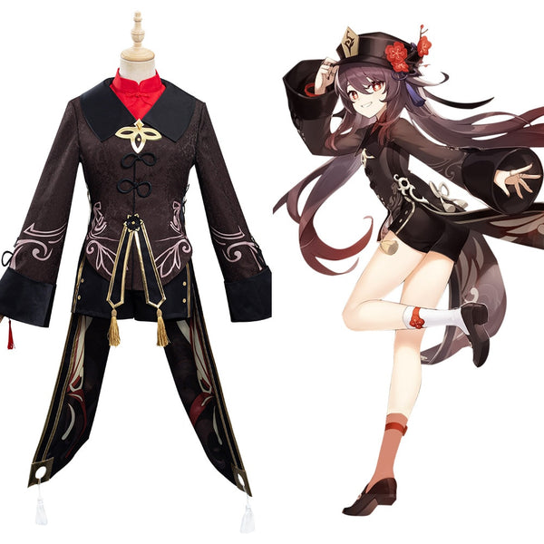 Genshing and Impact Hu Tao Cosplay Costume Outfit Uniform Halloween Carnival Suit