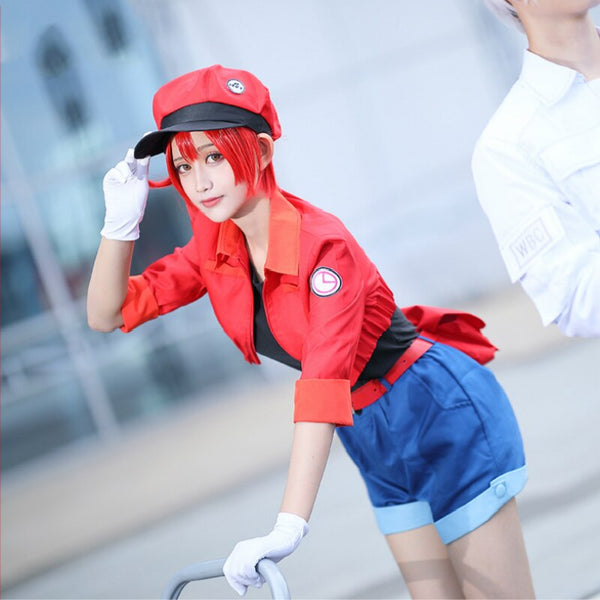 Anime Cells At Work Cos Erythrocytes Cosplay Costume Red Blood Cosplay Hataraku Saibou 8in1 Full Set Halloween Costumes Female