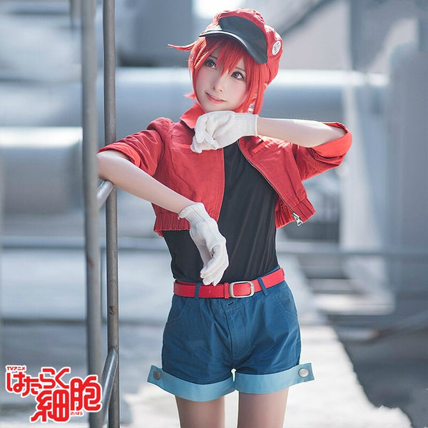 Anime Cells At Work Erythrocytes Cosplay Costume Red Blood Cosplay Hataraku Saibou 8in1 Full Set Halloween Costumes For Women
