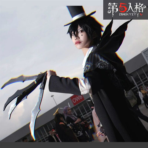 Anime Identität V Cosplay Kostüm Neue Haut Black Jack Kostüme Set Uniformen Halloween Kleidung Unisex weiblich / männlich mit Hut Krallen
