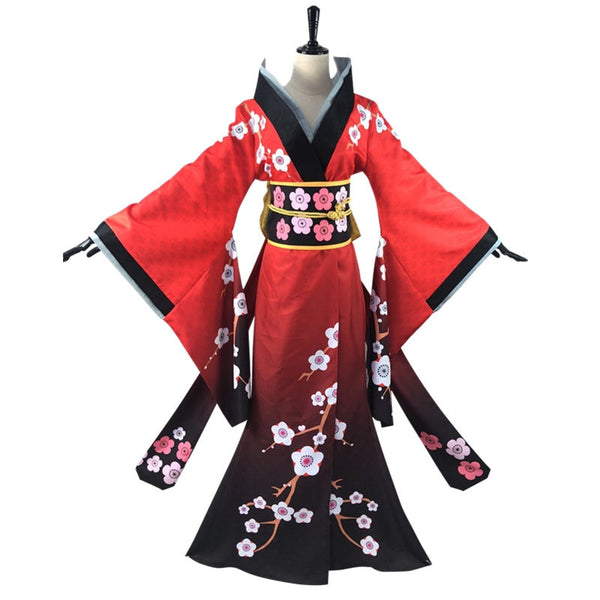 Anime Hot Game Identity V Cosplay Costume Outfit Red Pink Butterfly Empress Michiko Kimono Dress Women Halloween Party Dress