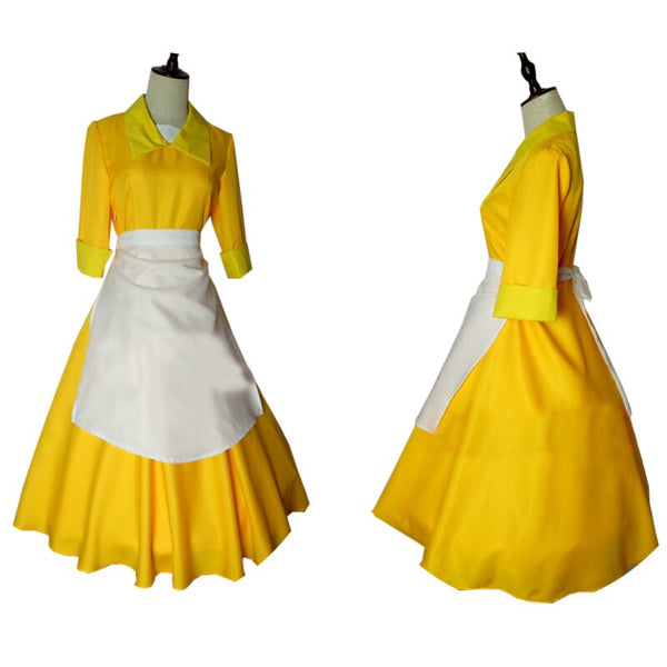 The Princess and the Frog Tiana Cosplay Costume Yellow Custom Made Halloween Dress  any size