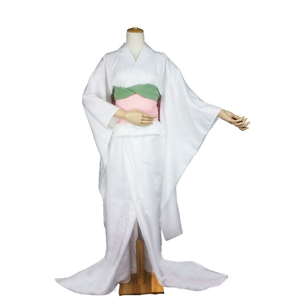 Bleaches RukiaA kKuchiki ZanpakutoO sSode no sShirayuki Halloween Cosplay Costume White Kinomo Dress