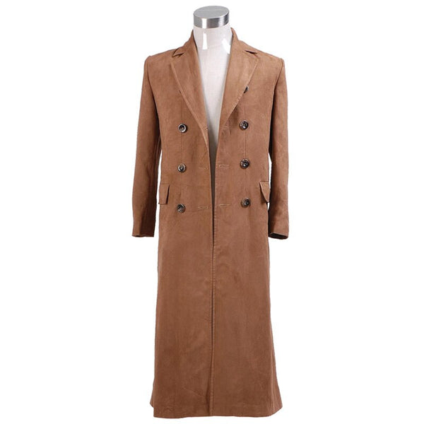 Tenthth Dr and Whos Brown Long Jacket Cosplay Costume Men's Winter Coat Trenchcoat