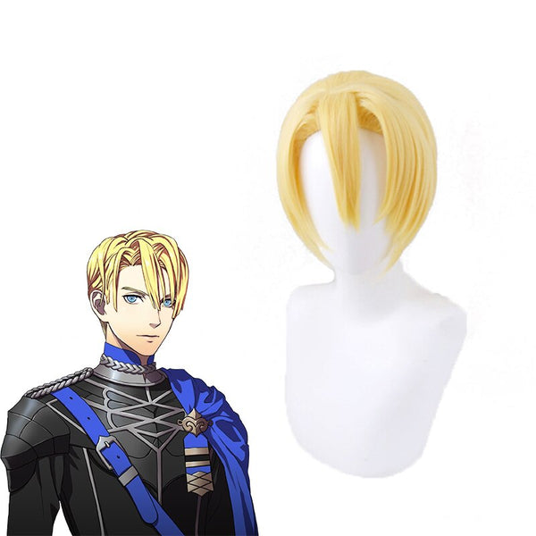 Game Fire Emblem ThreeHouses Cosplay Wigs Dimitri The Protector Cosplay Wig Heat Resistant Synthetic Wig Anime Yellow Hair Short