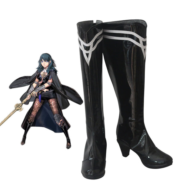 2020 Fire Emblem Three Houses Female Byleth Cosplay Boots Black Shoes High Heel Leather Boots Custom Made for Halloween Costumes