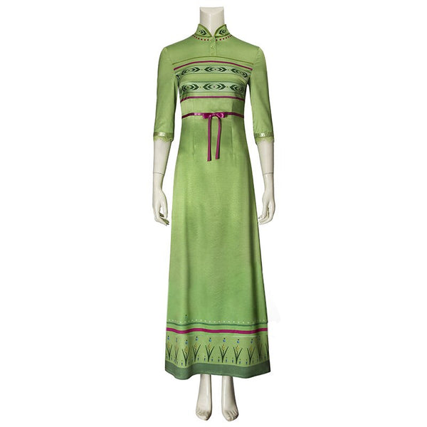 Anna Pajamas Sleepwear Women Cosplay Costume Green Dress Princess Dress