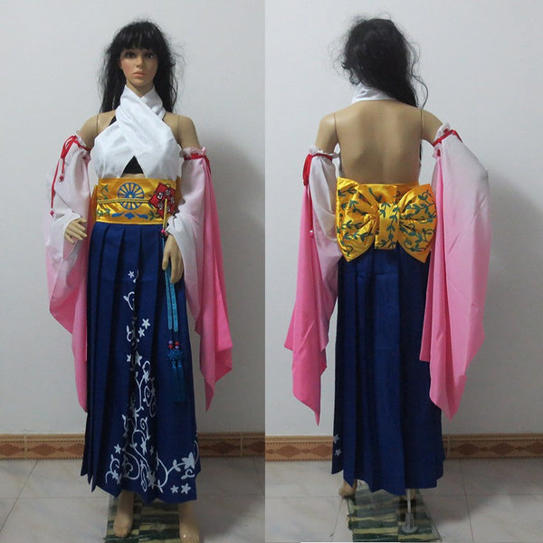 Final Cosplay Fantasy FFX-2 YUNA Cosplay Costume Kimono